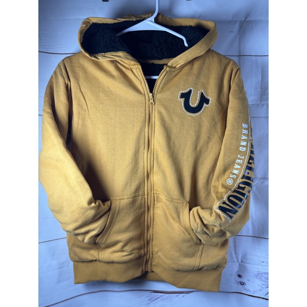 NWT True Religion Yellow Zip-Up Hoodie / Size M (10/12) / Sku0131